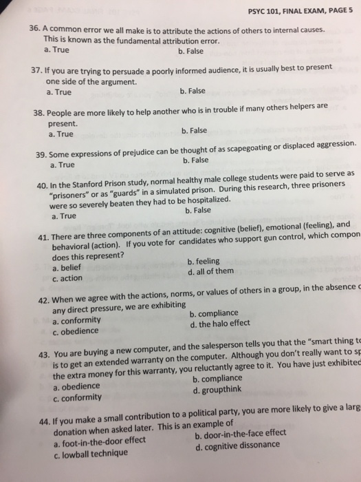 Solved A Common Error We All Make Is To Attribute The Act