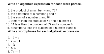 Solved Write An Algebraic Expression For Each Word Phrase Chegg Com