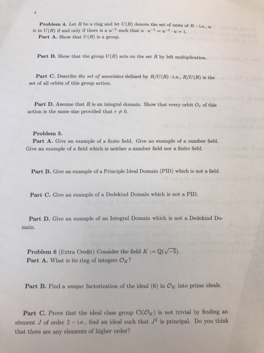 Solved Let R Be A Ring And Let U R Denote The Set Of Uni Chegg Com