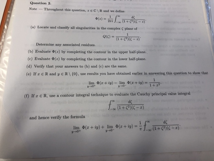 Solved Question 2 Note Throughout This Question Z Ecir Chegg Com