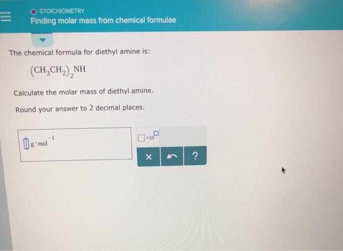 Solved Stoichiometry Finding Molar Mass From Chemical Chegg Com