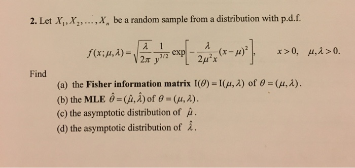 2 Let X X X Be A Random Sample From A Dis Chegg Com