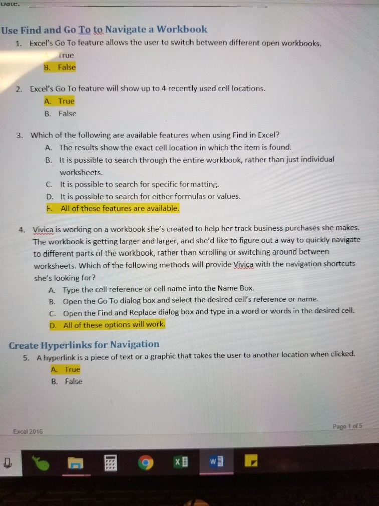 Uale. Use Find and Go To to Navigate a Workbook Excels Go To feature allows the user to switch between different open workbo