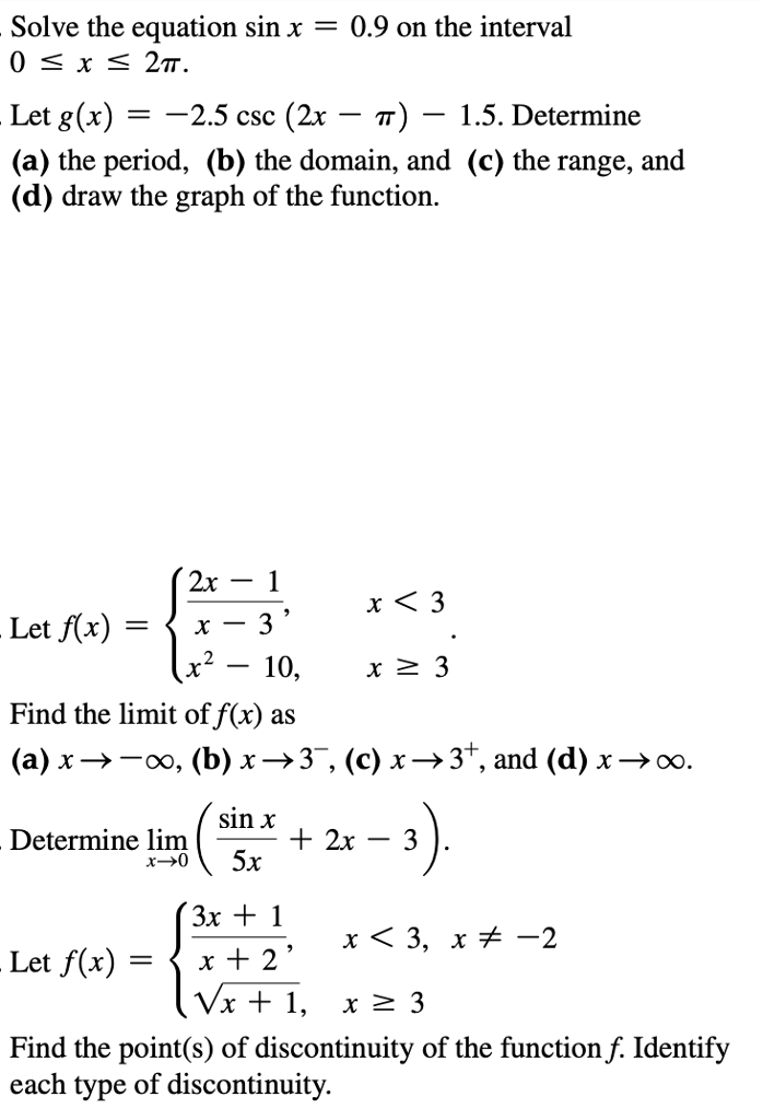 Solved Solve The Equation Sin X 0 9 On The Interval Let Chegg Com