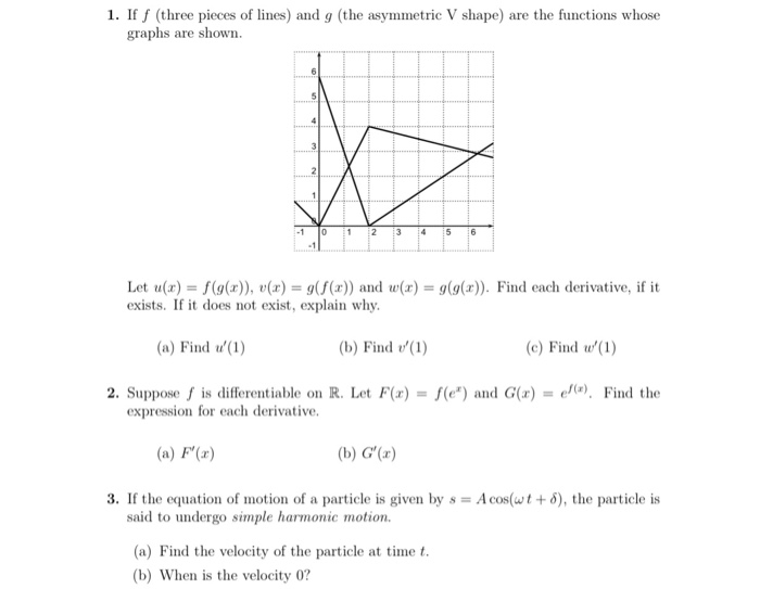 Solved 1 If F Three Pieces Of Lines And G The Asymmetric Chegg Com