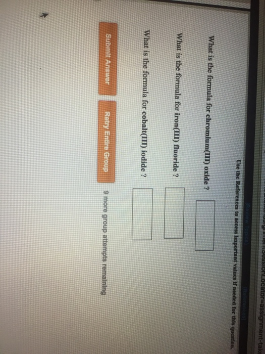 Solved What Is The Formula For Chromium(III) Oxide? What