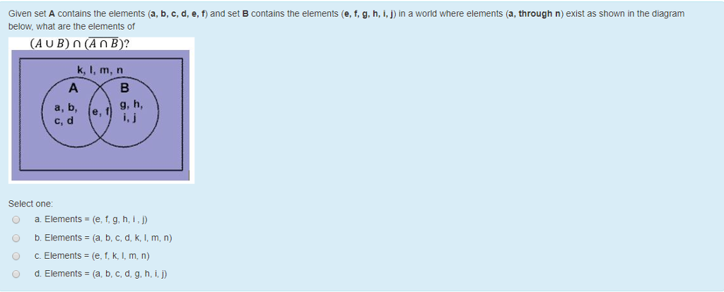 Solved Given Set A Contains The Elements A B C D E Chegg Com