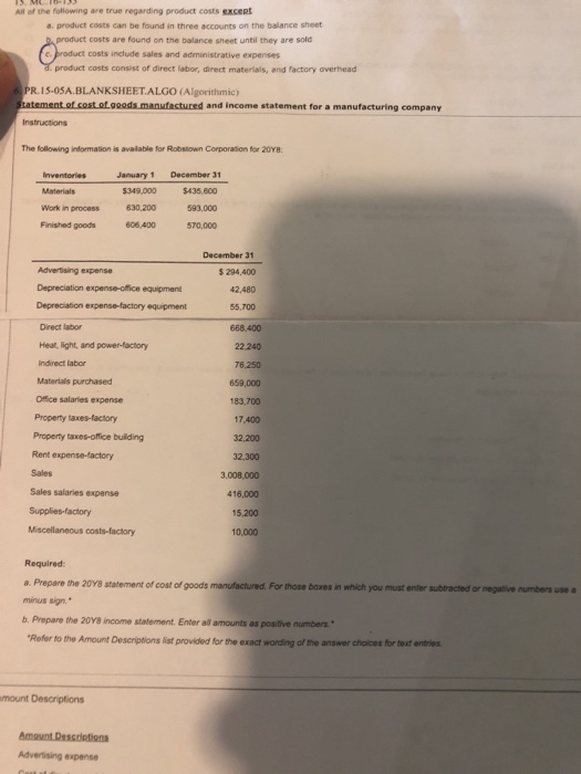 Solved All Of The Following Are True Regarding Product Co