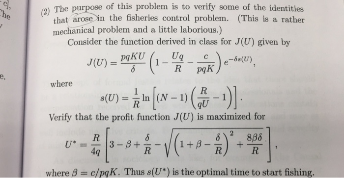 Solved Cl O The Purpose Of This Problem Is To Verify Som Chegg Com