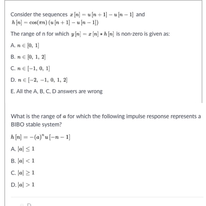 Solved Consider The Sequences N U N 1 U N 1 And H Chegg Com