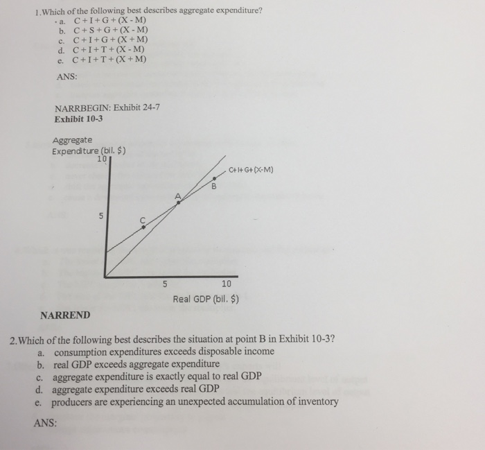 Solved Which Of The Following Best Describes Aggregate Ex Chegg Com