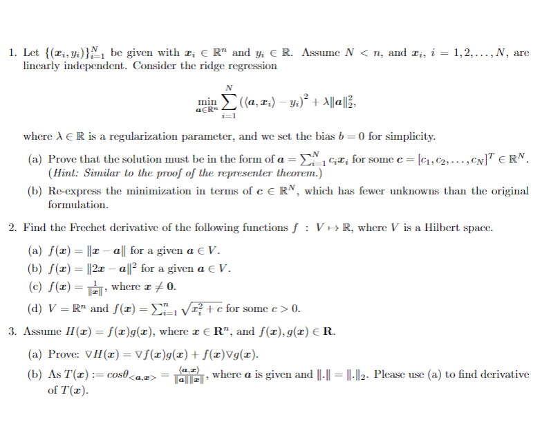 1 Let Z Vi だ1 Be Given With Z C Rn And Yi E Chegg Com