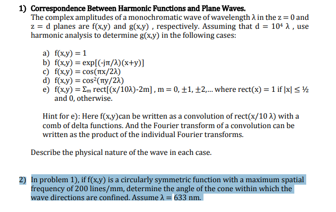 Solved 1 Correspondence Between Harmonic Functions And P Chegg Com