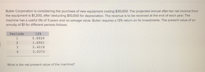 Butler Corporation Is Considering The Purchase Of New Chegg 