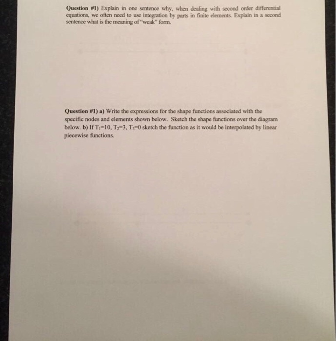 Solved Question 1 Explain In One Sentence Why When Dea