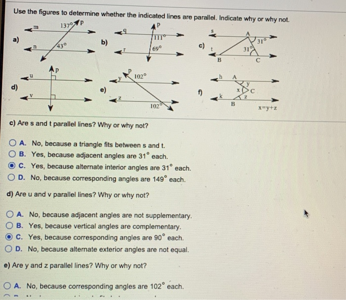 Use The Figures To Determine Whether The Indicated Chegg Com