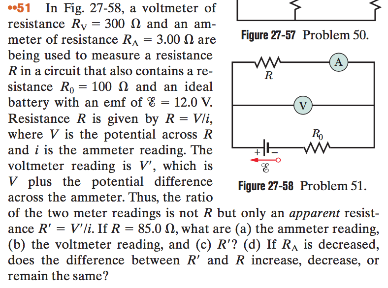 51 In Fig 27 58 A Voltmeter Of Resistance Rv 300 W Chegg 