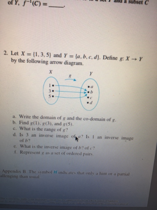 Solved I Lhd A Subset C Of Y F C 2 Let X 1 3 5 Chegg Com