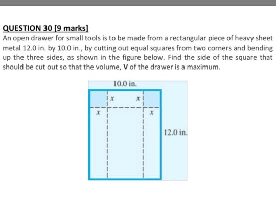 solved question 30 9 marks an open drawer for small tool