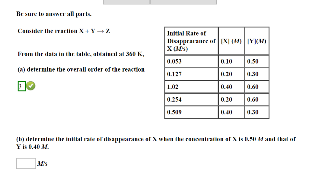 Solved Be Sure To Answer All Parts Consider The Reaction X Chegg Com