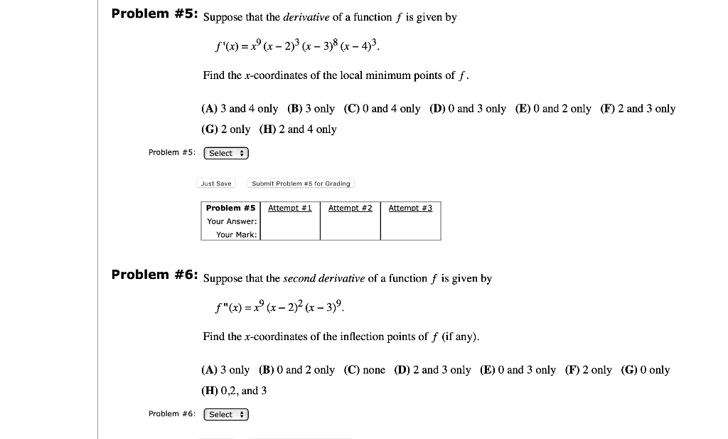 Solved Problem 5 Suppose That The Derivative Of A Funct Chegg Com