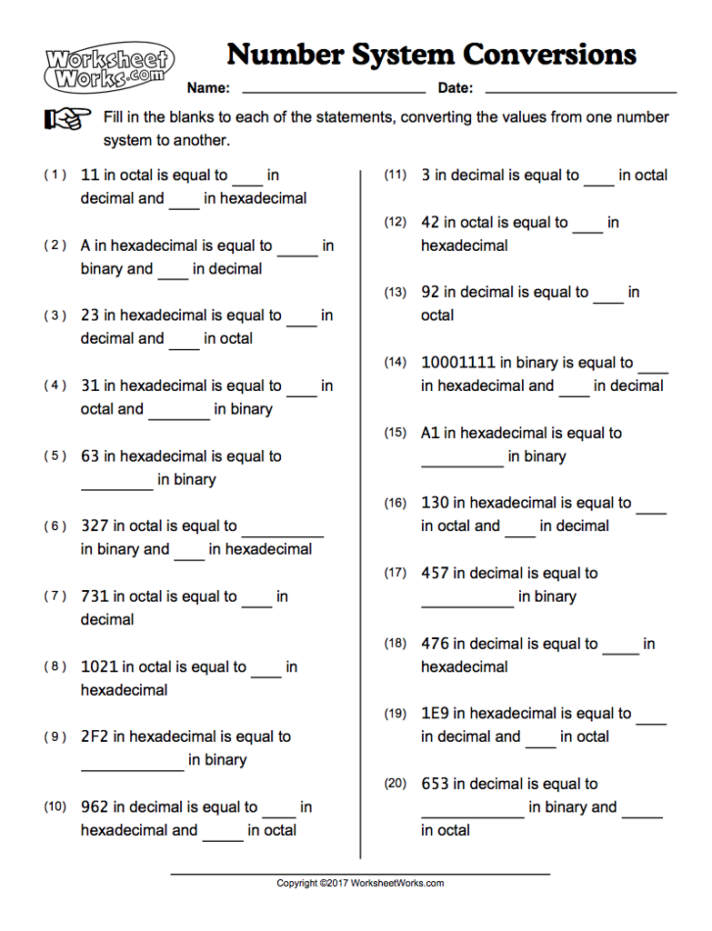 Computer science number conversion. Even number  Chegg.com With The Number System Worksheet