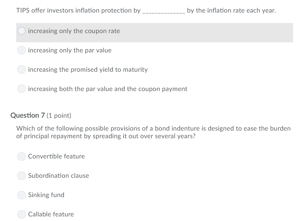 Solved Tips Offer Investors Inflation Protection Byby The
