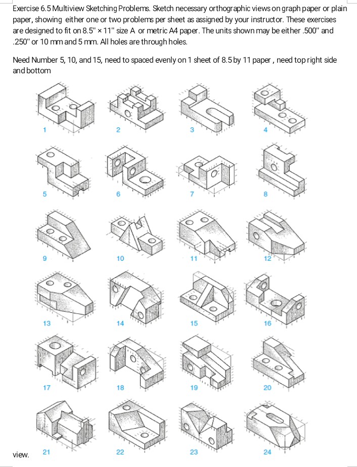 Solved Exercise 6.5 Multiview Sketching Problems. Sketch