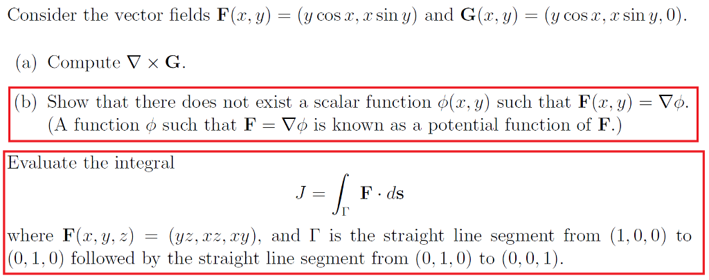 Solved C Onsider The Vector Fields Ha 1 Y Y Cosx Rsi Chegg Com