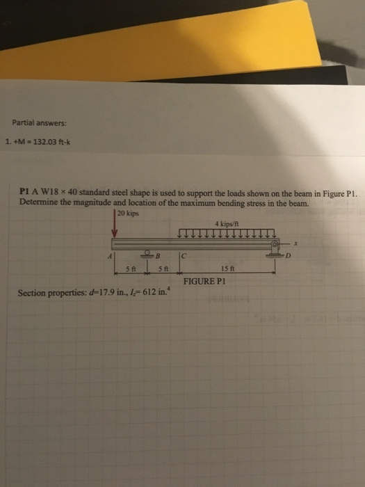 Solved A W18 X 40 Standard Steel Shape Is Used To Support Chegg Com