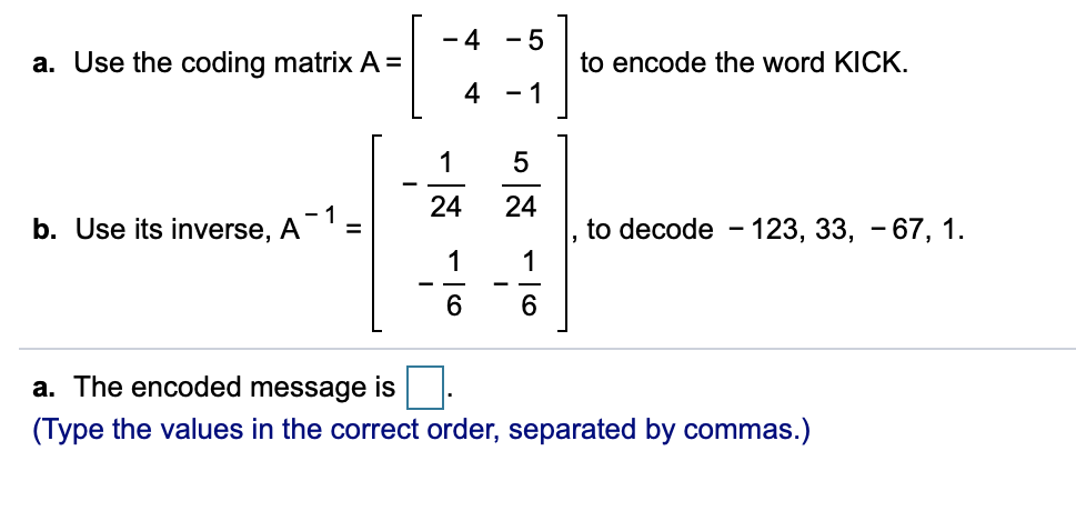 how to encode a message with a matrix