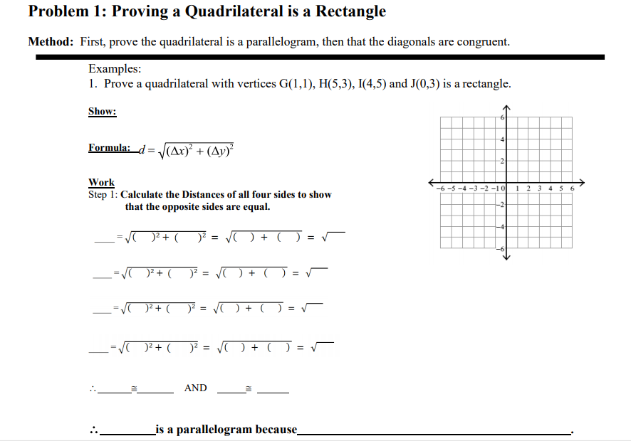 Solved Problem 1 Proving A Quadrilateral Is A Rectangle Chegg Com