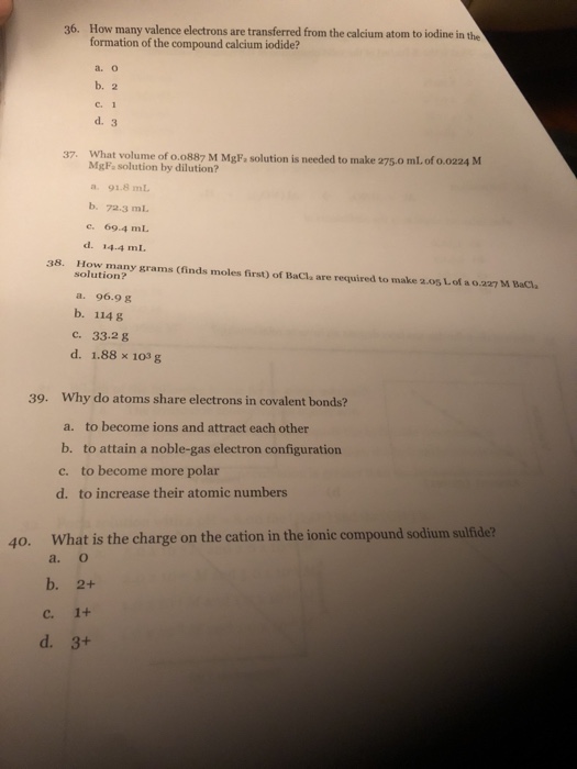 Calcium Number Of Valence Electrons