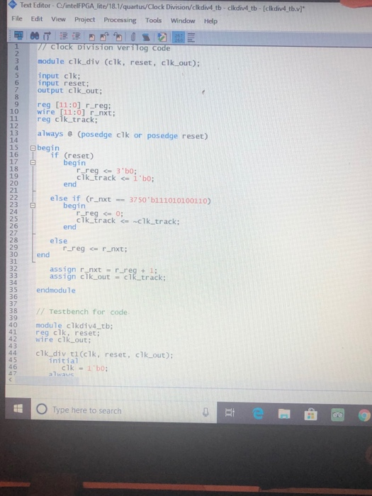 Please Help Me With This I Need A Quartus Verilog Chegg Com