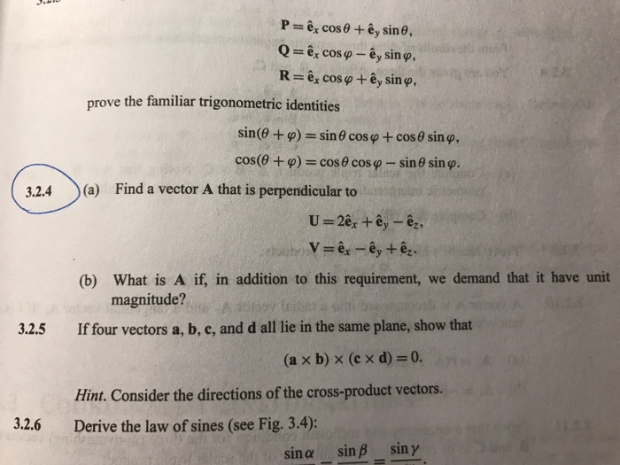 Solved Pa Ex Cos 8 Y Sin 8 Q E Cos F Ey Sin F R Chegg Com