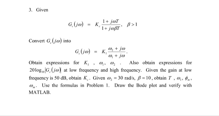 Solved 3 Given G Jo K Jaar Convert G Jo Into Also Chegg Com