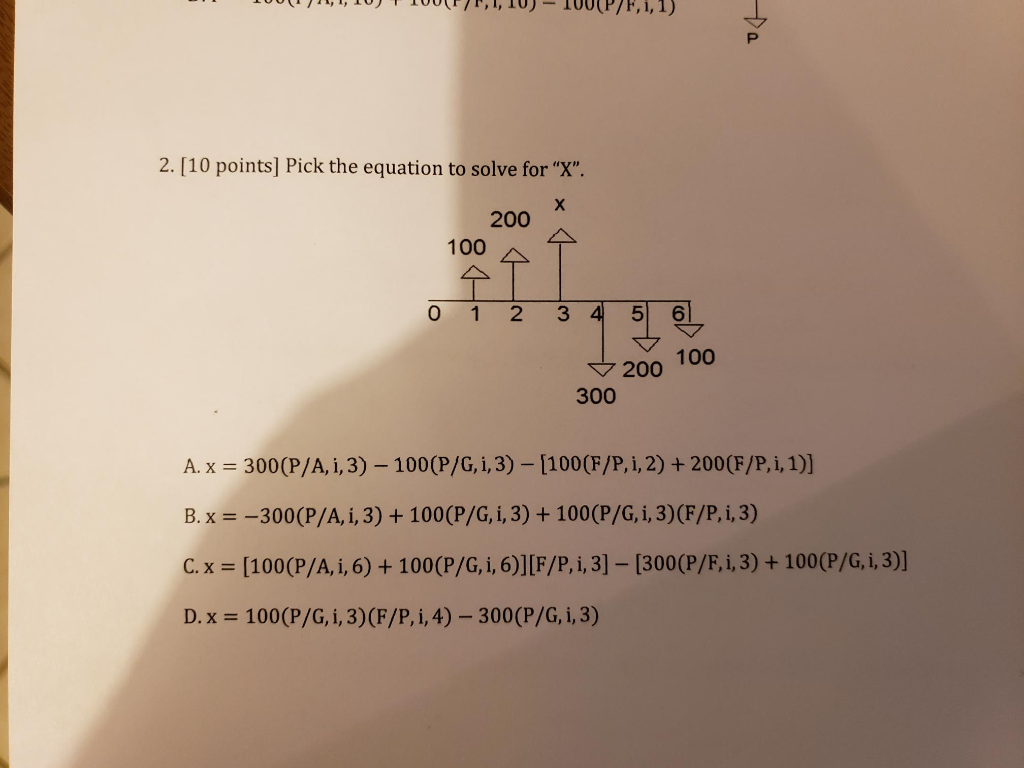 Solved 2 10 Points Pick The Equation To Solve For X Chegg Com