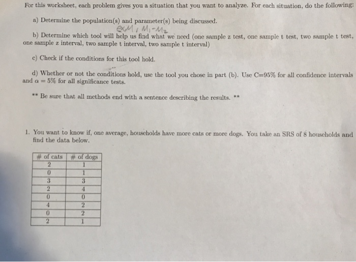 Solved For This Worksheet Each Problem Gives You A Chegg Com