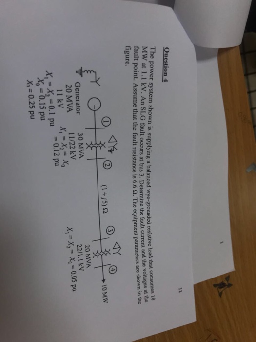 Solved Question 4 The Power System Shown Is Supplying A B Chegg Com