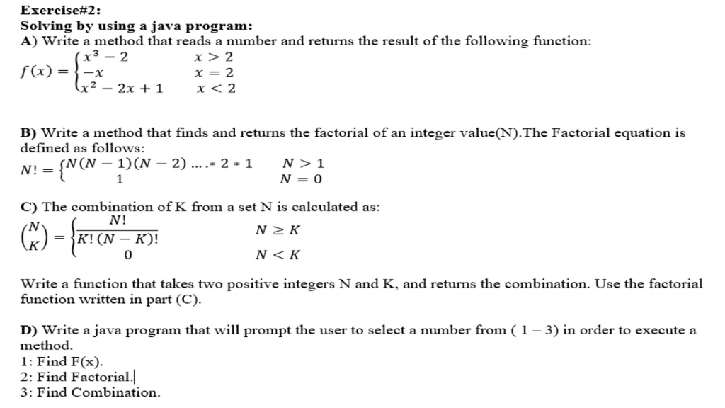 Solved Exercise 2 Solving By Using A Java Program A Wr Chegg Com