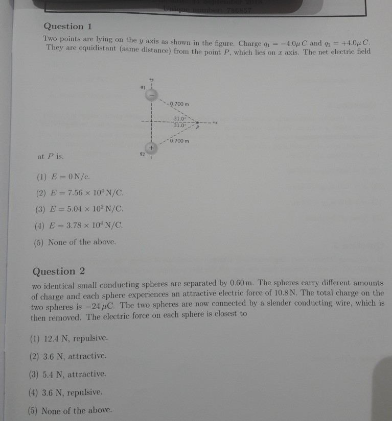 Solved Question1 Two Points Are Lying On The Y Axis As Sh Chegg Com