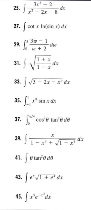 Solved Integral 3x 2 2 X 2 2x 8 Dx Integral Cot X Chegg Com