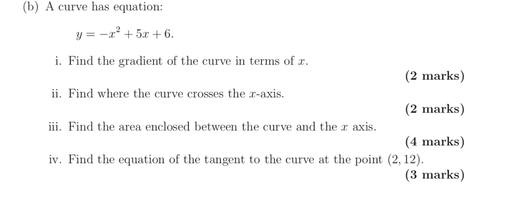 Solved B A Curve Has Equation Y X2 5x 6 I Find T Chegg Com