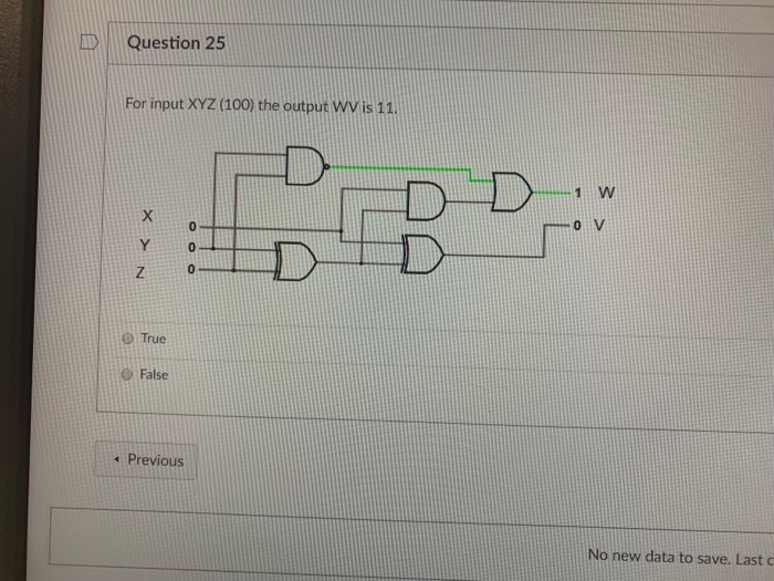 Solved D Question 25 For Input Xyz 100 The Output Wv Is Chegg Com