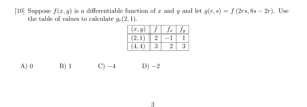 10 Suppose F X Y Is A Differentiable Function Of X Chegg Com