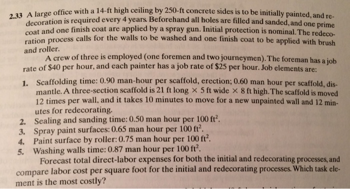 Solved E Office With A 14 Ft High Ceiling By 250 Ft Concr