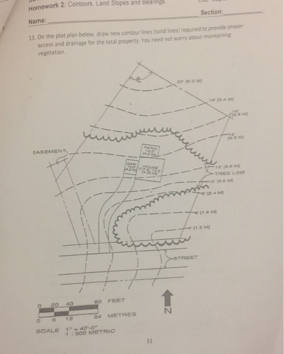 Contour lines worksheet image