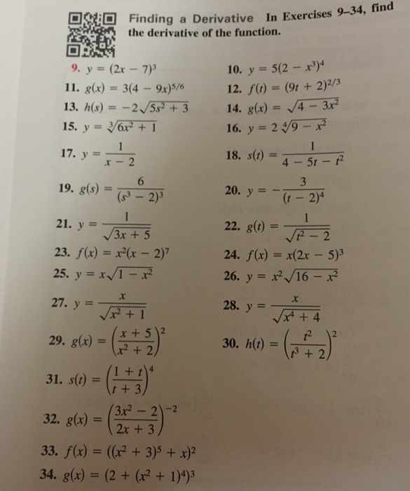 Finding A Derivative In Exercises 9 34 Find The Chegg Com