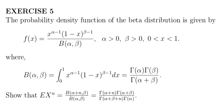 Solved Exercise 5 The Probability Density Function Of The Chegg Com