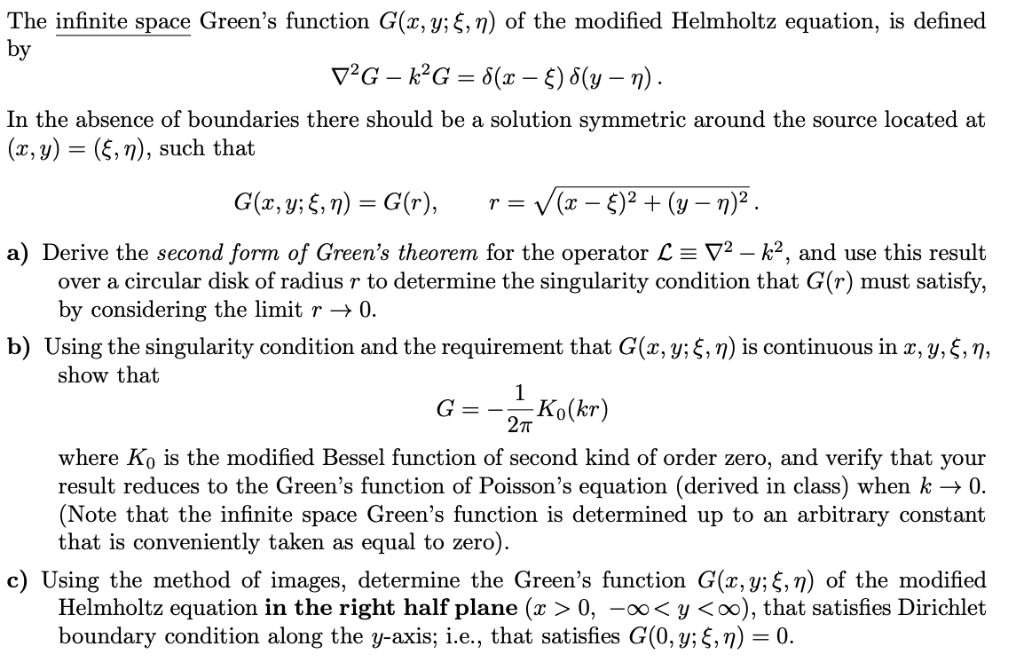 The Infinite Space Green S Function G X Y 3 H Of Chegg Com